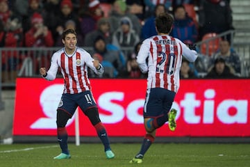 Foto de acción durante el partido Toronto (CAN) vs Chivas (MEX), Correspondiente al partido de ida de la Final de la Liga de Campeones CONCACAF Scotiabank 2018, en el Estadio BMO Field, Toronto.
EN LA FOTO:RODOLFO PIZARRO