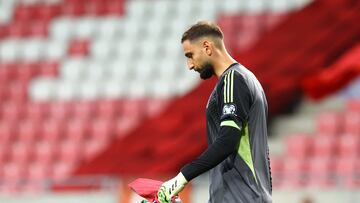 Soccer Football - World Cup - UEFA Qualifiers - Group I - Israel v Italy - Nagyerdei Stadion, Debrecen, Hungary - September 8, 2025 Italy's Gianluigi Donnarumma during the match REUTERS/Bernadett Szabo