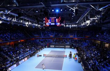 Vista general del Palalido Stadium donde juegan Carlos Alcaraz y Sebastian Korda la final de la Next Gen ATP Finals.