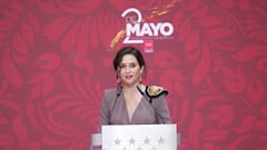 Isabel Díaz Ayuso, presidenta de la Comunidad de Madrid, durante su discurso. 