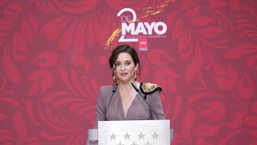 Isabel Díaz Ayuso, presidenta de la Comunidad de Madrid, durante su discurso. 