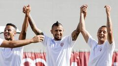 Thiago, Vidal y Rafinha, tres de los que pueden jugar hoy ante el Rostov.