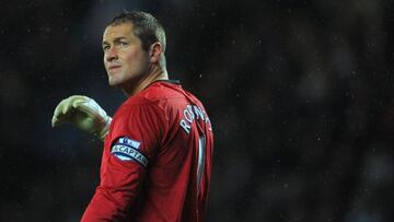 El portero del Blackburn Paul Robinson durante un partido el 7 de mayo de 2012.