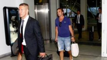 Simeone a su llegada a Mónaco.