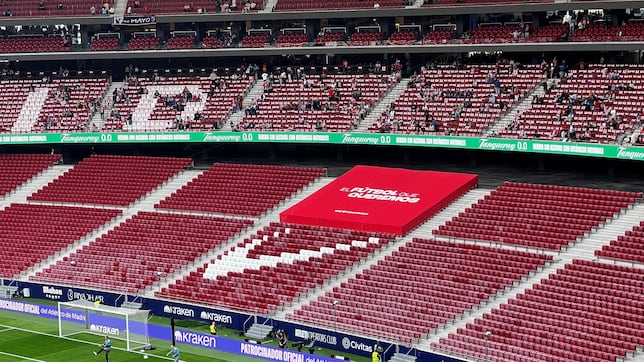 Pancarta del Atlético contra la violencia en el fútbol