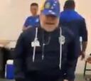 El bailecito de Maradona en los vestuarios para celebrar el primer triunfo de Gimnasia