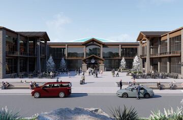 Estas gigantescas instalaciones contarán con un centro comercial enfocado al esquí y snowboard con una serie de tiendas y restaurantes para los más “apalancados”. Un elemento para juntar a toda la familia y a gusto de todos.