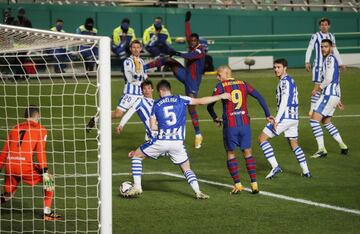 Ousmane Dembélé, Nacho Monreal, Robin Le Normad, Igor Zubeldia y Martin Braithwaite