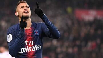 El delantero brasileño del PSG, Neymar, durante un partido.