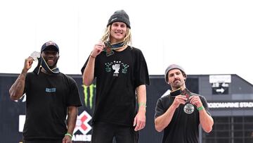 Courage Adams, plata en X Games BMX Street. Boyd Hilder, oro. Garrett Reynolds, bronce. En Chiba (Jap&oacute;n), el domingo 14 de mayo del 2023. 