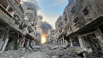 A view shows houses and buildings destroyed in Israeli strikes, in Jabalia in the northern Gaza Strip, October 11, 2023. REUTERS/Anas al-Shareef TPX IMAGES OF THE DAY