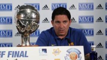 Xavi Pascual en el Palacio de los Deportes durante la presentaci&oacute;n de la final de la Liga Endesa. 