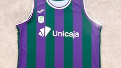 Imagen de la camiseta del Unicaja Baloncesto 2024-25.