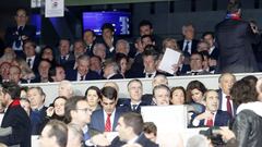 El palco de autoridades en el partido de vuelta de octavos de final de la Champions entre Real Madrid y Ajax.