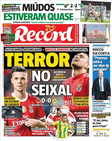 Two players injured as Benfica bus stoned by their own fans