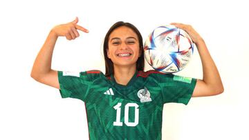 NAVI MUMBAI, INDIA - OCTOBER 09: Tatiana Flores Dorrell of Mexico poses during the FIFA U-17 Women's World Cup 2022 Portrait Session on October 09, 2022 in Navi Mumbai, India. (Photo by Joern Pollex - FIFA/FIFA via Getty Images)