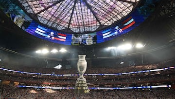 ATLANTA, GEORGIA - JUNE 20: General view of the Mercedes-Benz Stadium prior to the CONMEBOL Copa America group A match between Argentina and Canada at Mercedes-Benz Stadium on June 20, 2024 in Atlanta, Georgia.   Hector Vivas/Getty Images/AFP (Photo by Hector Vivas / GETTY IMAGES NORTH AMERICA / Getty Images via AFP)