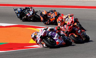 Jorge Martín, Francesco Bagnaia, Marc Márquez, Jack Miller y Miguel Oliveira.