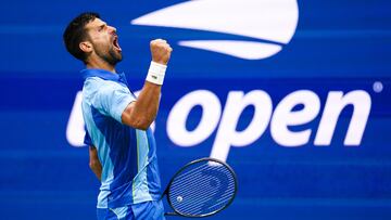 Novak Djokovic of Serbia reacts