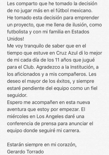 Anuncia Gerardo Torrado que deja el futbol mexicano