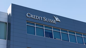 The Credit Suisse logo adorns one of their buildings at their campus in Research Triangle Park in Morrisville, North Carolina, U.S., March 15, 2023.  REUTERS/Jonathan Drake