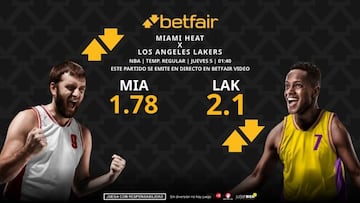 Miami Heat vs. Los Angeles Lakers: horario, TV, pronósticos, estadísticas y clasificación