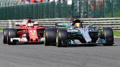 Vettel y Hamilton, en Spa. 
