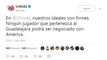 Cuando Chivas dijo que jamás negociaría con América