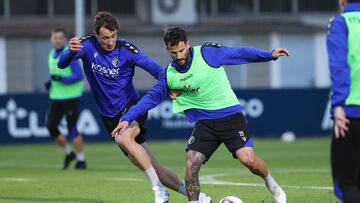 Rubén García y Herrando durante el entrenamiento de hoy.