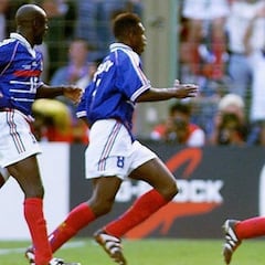 Laurent Blanc y el primer gol de oro en una Copa del Mundo