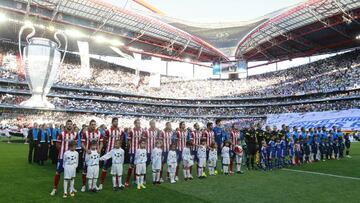 Imagen del Real Madrid y Atl&eacute;tico, antes de la final de Lisboa.