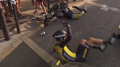 Terrible caída de Tolhoek y De Tier en la crono de Nîmes