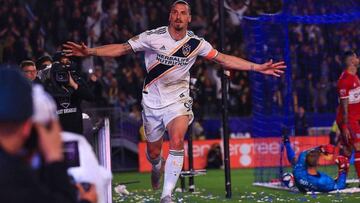 Zlatan celebrando un gol con LA Galaxy