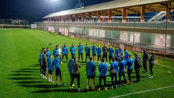 Marcelino García Toral con los leones en Lezama.