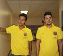 Thiago y David Villa se disputan el puesto de Cesc Fàbregas