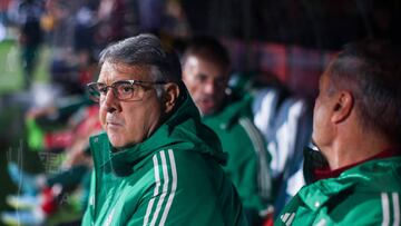 GIRONA, SPAIN - NOVEMBER 16: Tata Martino, Head coach of Mexico looks on prior to the friendly match between Mexico and Sweden at Montilivi Stadium on November 16, 2022 in Girona, Spain. (Photo by Eric Alonso/Getty Images)