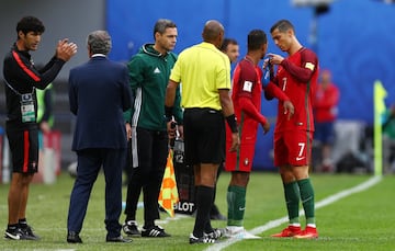 Cristiano Ronaldo fue sustituido por Nani en el minuto 66.
