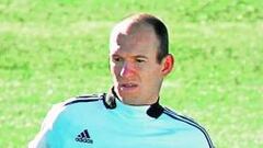 <b>EN RECUPERACIÓN. </b>Robben, en un reciente entrenamiento.