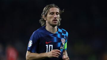 Modric, en el partido Gales-Croacia.