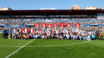 El partido a beneficio de Aspanoa, entre los veteranos del Real Zaragoza y de la AFE, ha reunido a más de 20.000 aficionados en La Romareda.