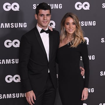 Álvaro Morata, futbolista del Atlético de Madrid, con su esposa Alice Campello.