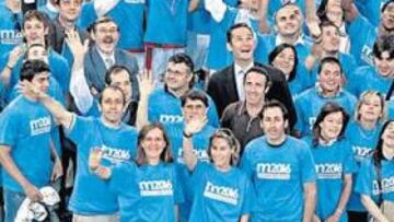 <b>ENTUSIASMO. </b>Uno de los actos de afirmación de la candidatura de Madrid 16, con deportistas, políticos y dirigentes deportivos.