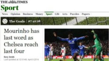 Aspecto de la web del diario "The Times".