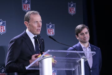 Emilio Butragueño y Peter O'Reilly anunciaron el primer partido de temporada regular en la historia de la NFL  en Madrid, España.