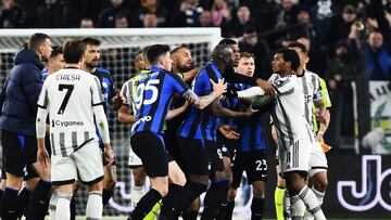 Juan Cuadrado salió expulsado del partido entre Juventus e Inter.