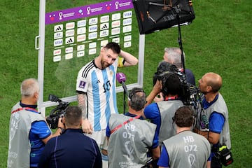 La Albiceleste celebra por todo alto la clasificación la victoria y la clasificación para la final. En la imagen, declaraciones de Messi.