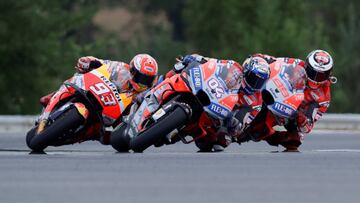 M&aacute;rquez, Dovizioso y Lorenzo en Brno.