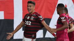 Reinier, la perla del Flamengo, celebra un gol.