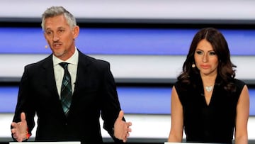 Gary Lineker trole&oacute; a Patin durante el sorteo del Mundial 2018.