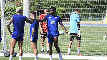 Rl Bilal enuno de sus últimos entrenamientos con el Almería